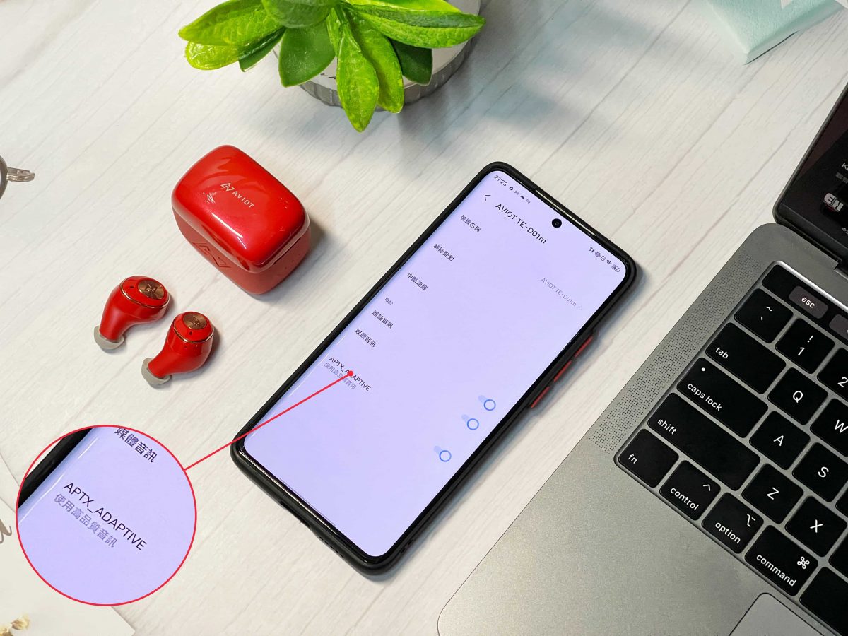 AVIOT TE-D01m耳機藍牙解碼、aptX™ Adaptive 連線